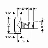 Скрытая часть запорного вентиля, шпиндель 3/4 Hansgrohe 15970180