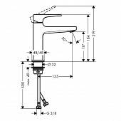 Смеситель для раковины (д.к PO) Hansgrohe Metropol 32507990