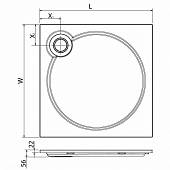 Душевой поддон 100х100 см, серый, Cezares TRAY-S-A-100-56-GR